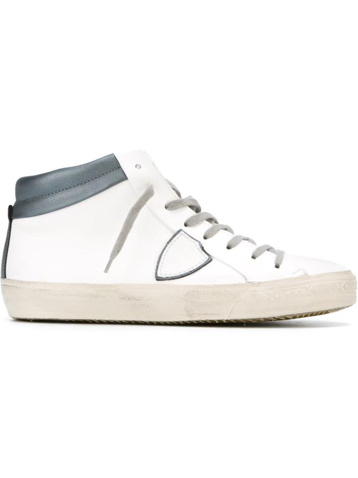 Philippe Model Classic Hi-top Sneakers, Men's, Size: 46, White, Leather/rubber