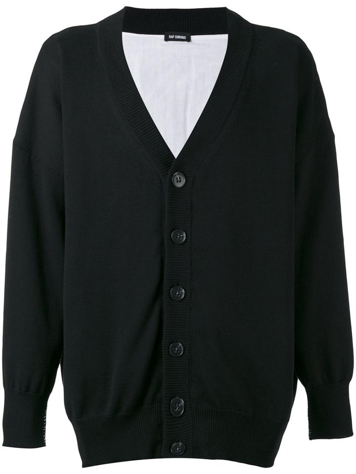Raf Simons - Long Sleeved Cardigan - Men - Cotton/linen/flax - M, Black, Cotton/linen/flax