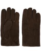 Orciani Exposed Seam Gloves, Men's, Size: 20.3, Brown, Wool/suede