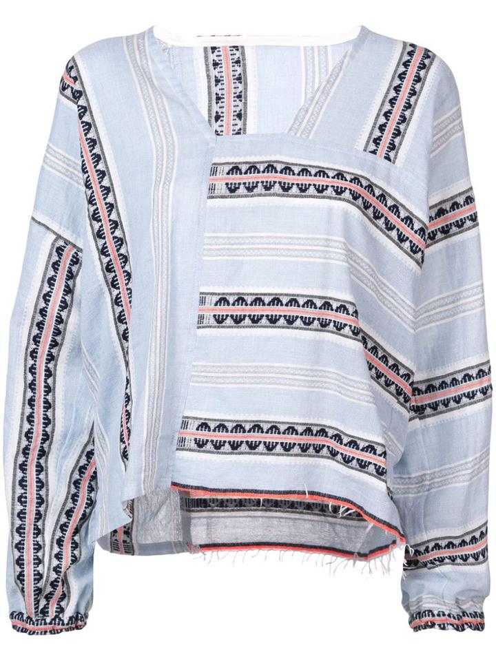 Lemlem Ribani Spliced Blouse - Blue