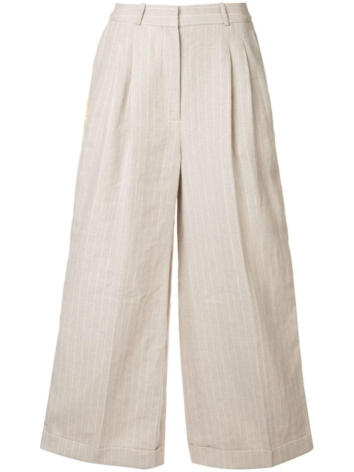 Racil Pinstripe Palazzo Pants - Neutrals