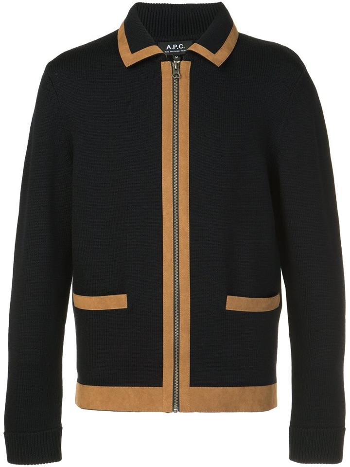 A.p.c. Zipped Jacket, Men's, Size: Large, Blue, Merino