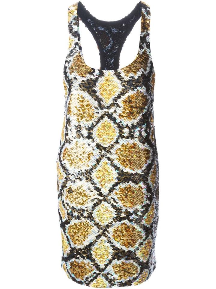 Ashish Sequinned Python Effect Tank Dress