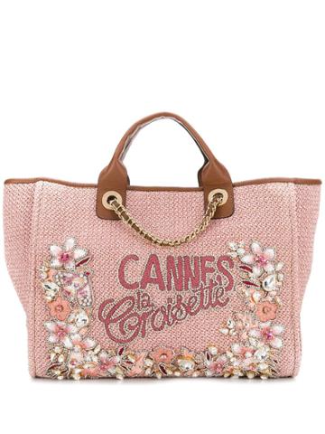Gedebe Jewel Embellished Tote Bag - Pink