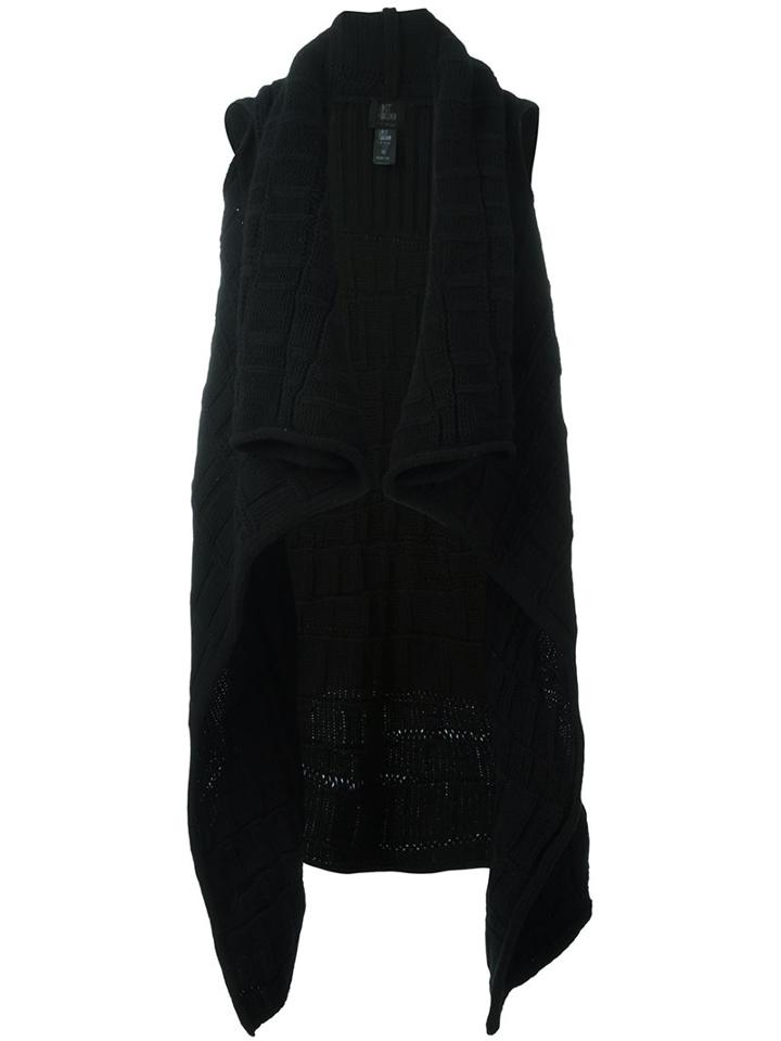 Lost & Found Ria Dunn Draped Sleeveless Cardi-coat, Women's, Size: Large, Black, Wool