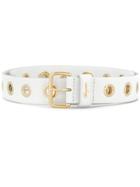 Salvatore Ferragamo Flower Eyelet Belt - White