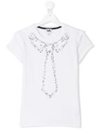 Karl Lagerfeld Kids Teen Trompe L'oeil-print T-shirt - White