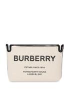 Burberry Medium Horseferry Print Canvas Clutch - Neutrals
