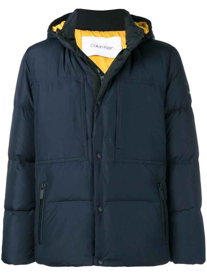 Calvin Klein Padded Hooded Jacket - Blue