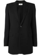 Saint Laurent Single Breasted Tube Jacket, Women's, Size: 38, Black, Virgin Wool/cotton/silk