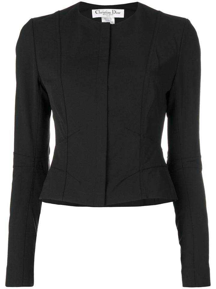 Christian Dior Vintage Collarless Jacket - Black