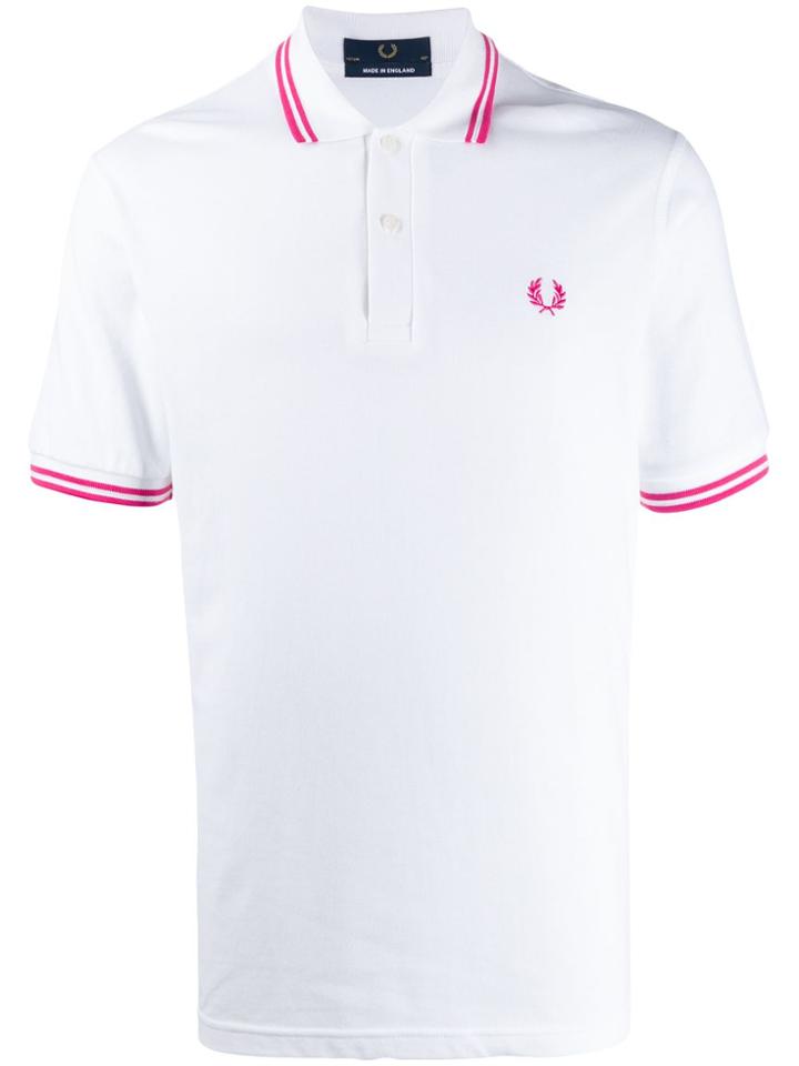 Fred Perry Logo Piqué Polo Shirt - White