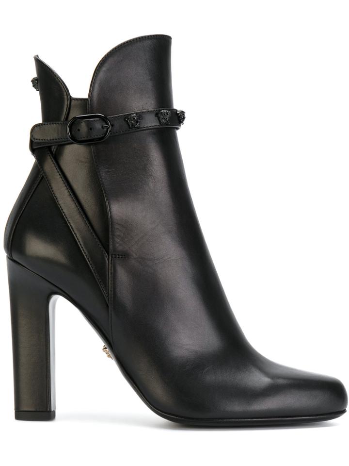 Versace Medusa Buckle Ankle Boots - Black