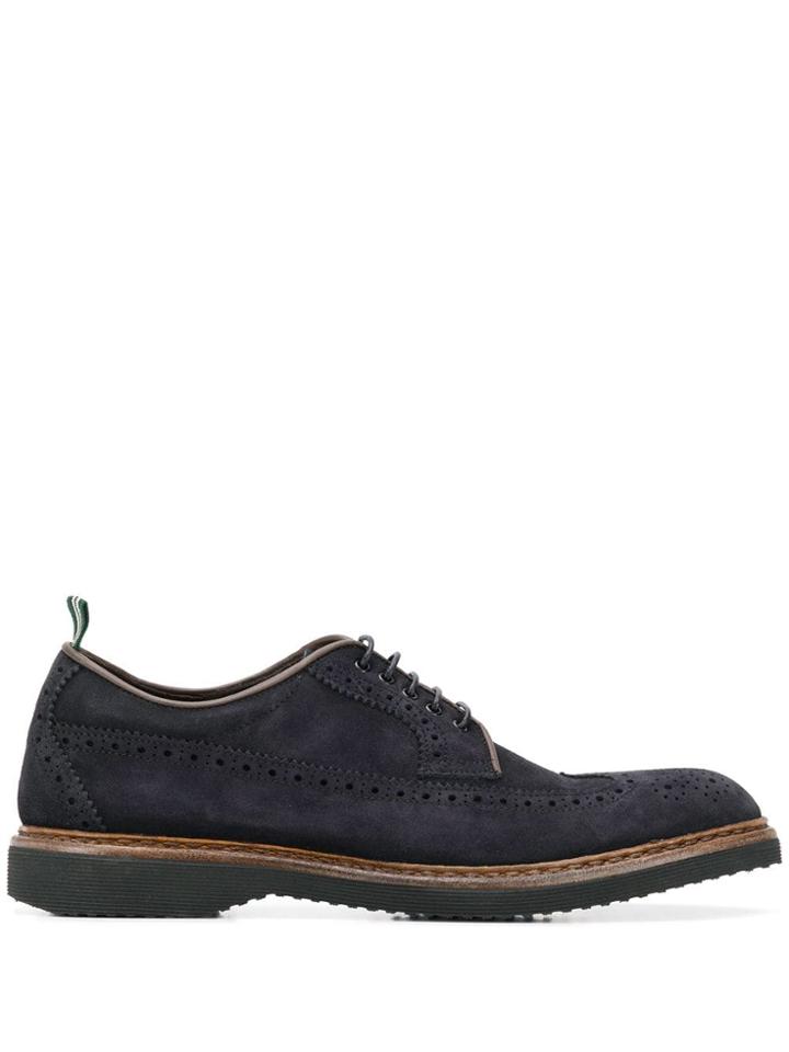 Green George Brogue Shoes - Blue