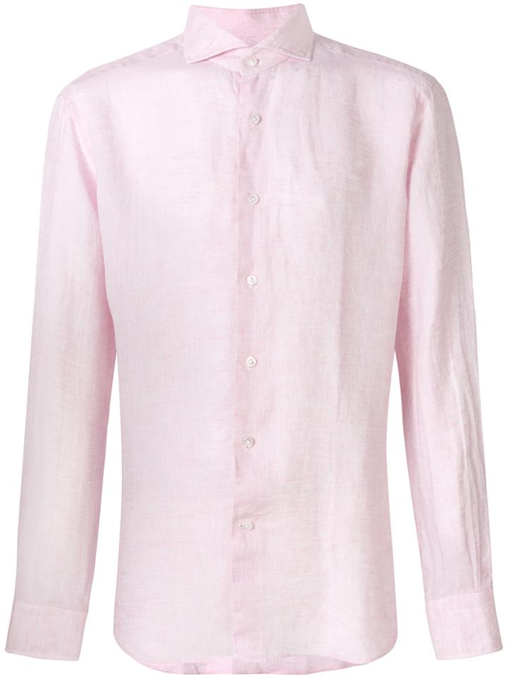 Bagutta Cutaway Collar Shirt - Pink & Purple