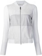 Fabiana Filippi Zipped Jacket, Women's, Size: 42, Grey, Silk/leather/cashmere/merino