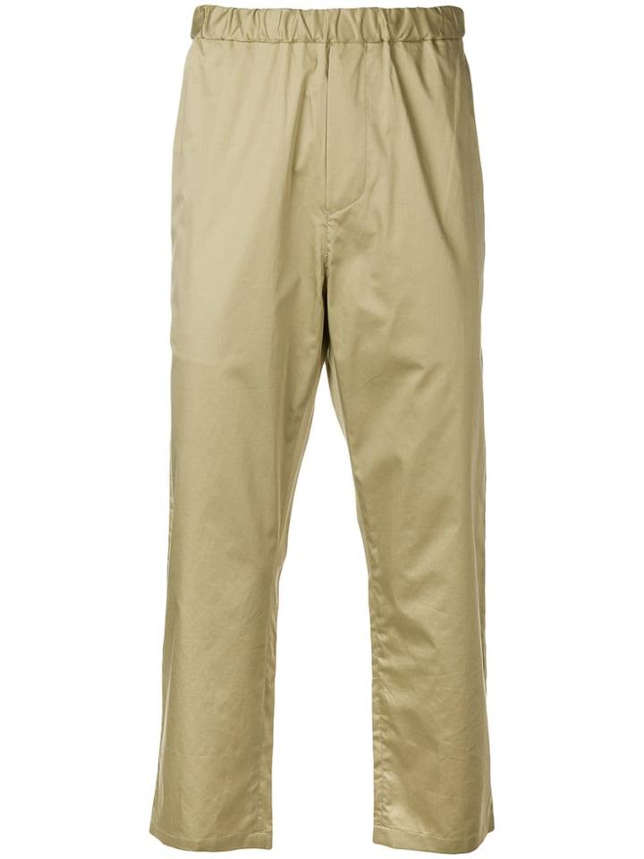 Oamc Straight Leg Cropped Trousers - Neutrals