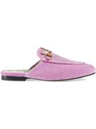 Gucci Princetown Velvet Slipper With Crystals - Pink & Purple