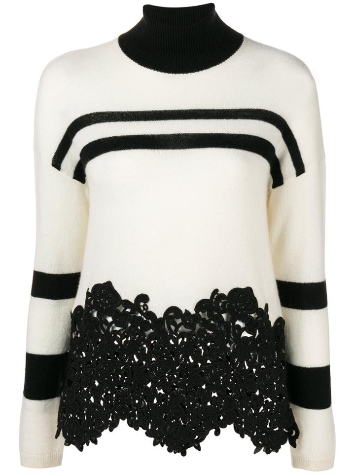 Ermanno Scervino Lace-panelled Sweater - White