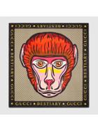 Gucci Gg Shawl With Monkey - Brown