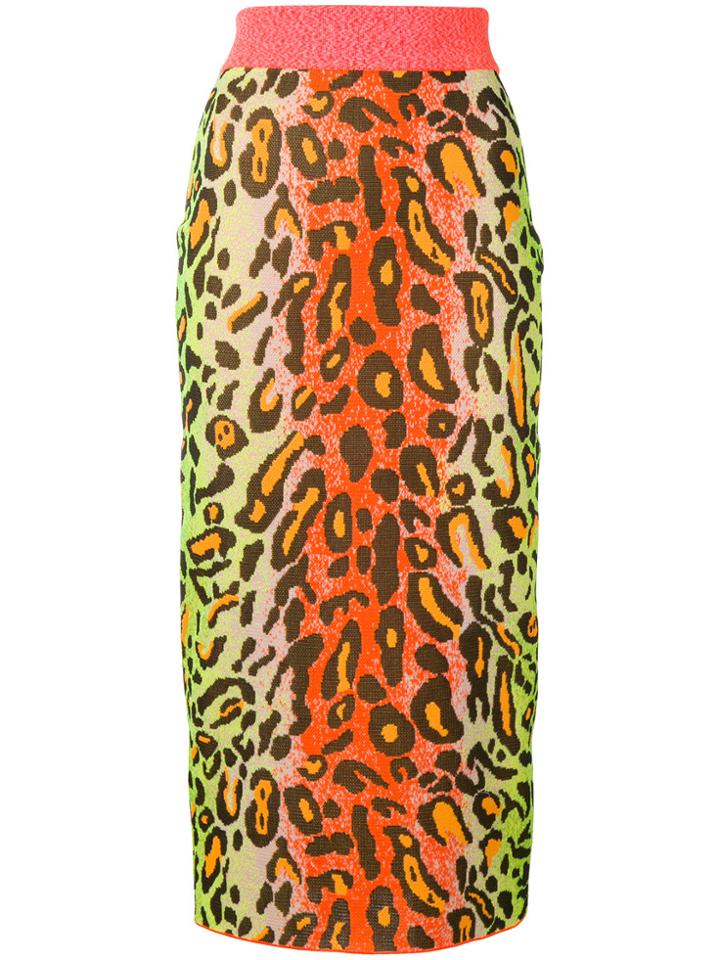 Stella Mccartney Leopard Print Skirt - Yellow & Orange