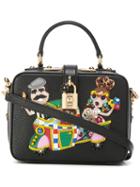 Dolce & Gabbana Dolce Designer's Patch Tote, Women's, Black, Leather