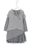 Lapin House Layered Effect Dress, Girl's, Size: 6 Yrs, Grey