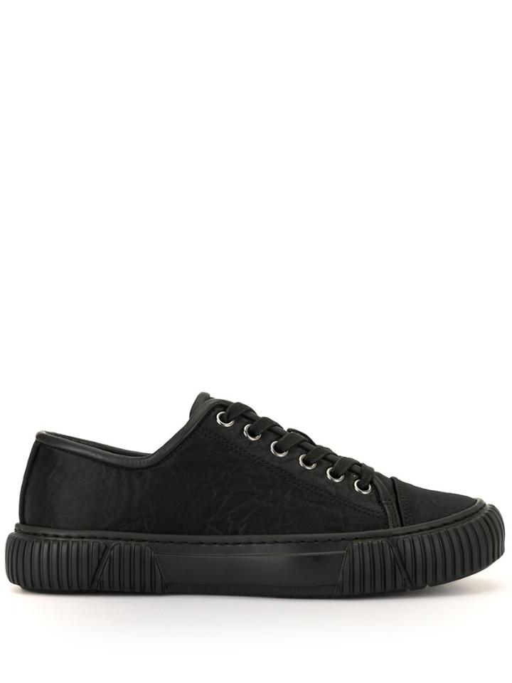 Both Satin Lace-up Trainers - Black