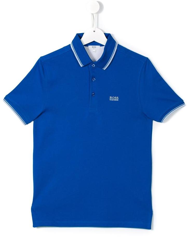 Boss Kids Embroidered Logo Polo Shirt, Size: 14 Yrs, Blue