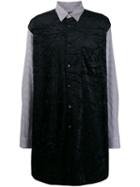 Comme Des Garçons Homme Plus Striped Panelled Long Shirt - Black