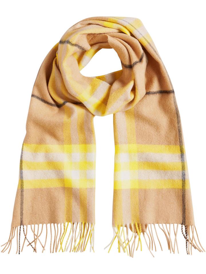 Burberry Cashmere Classic Check Scarf - Nude & Neutrals