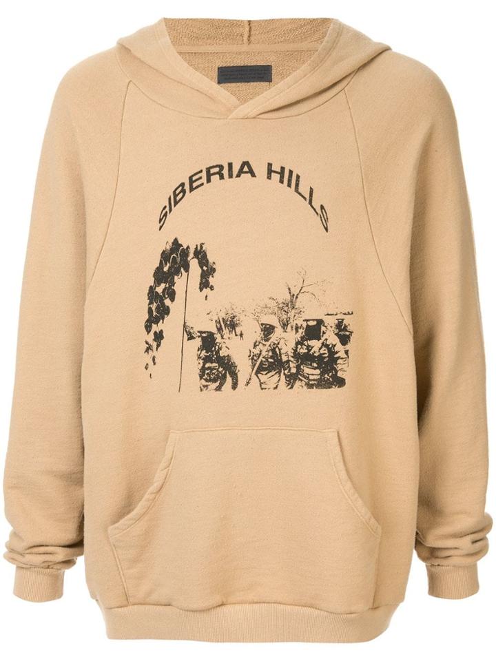 Siberia Hills Graphic Print Hoodie - Brown