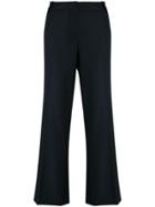 Kiltie Cropped Flared Trousers - Blue