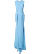 Alex Perry Lace-up Detailing Long Dress - Blue