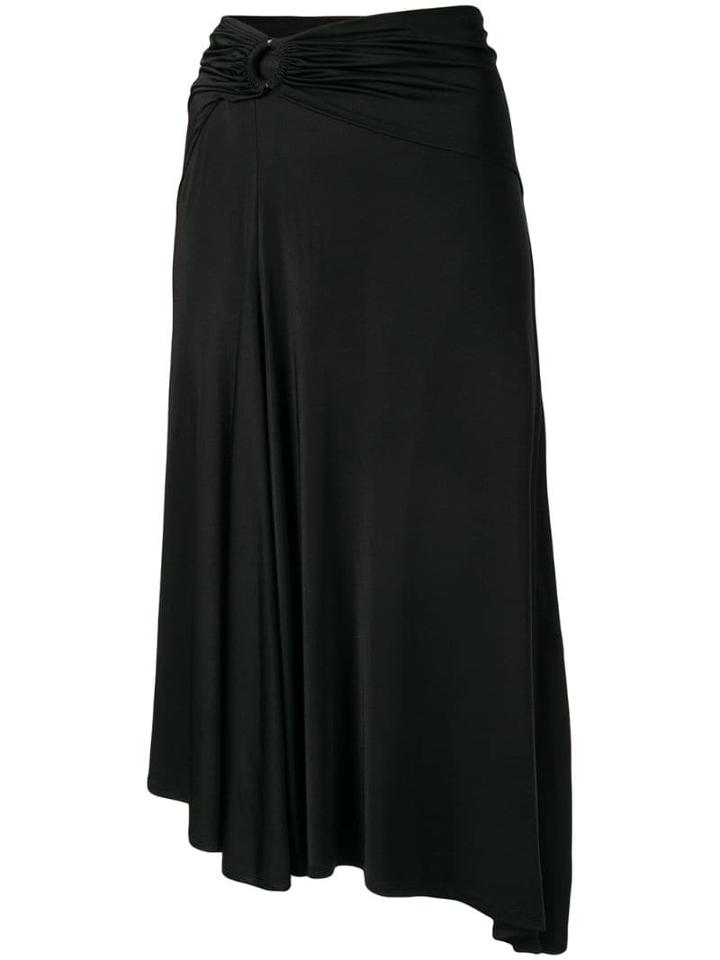 Paco Rabanne Asymmetric Midi Skirt - Black