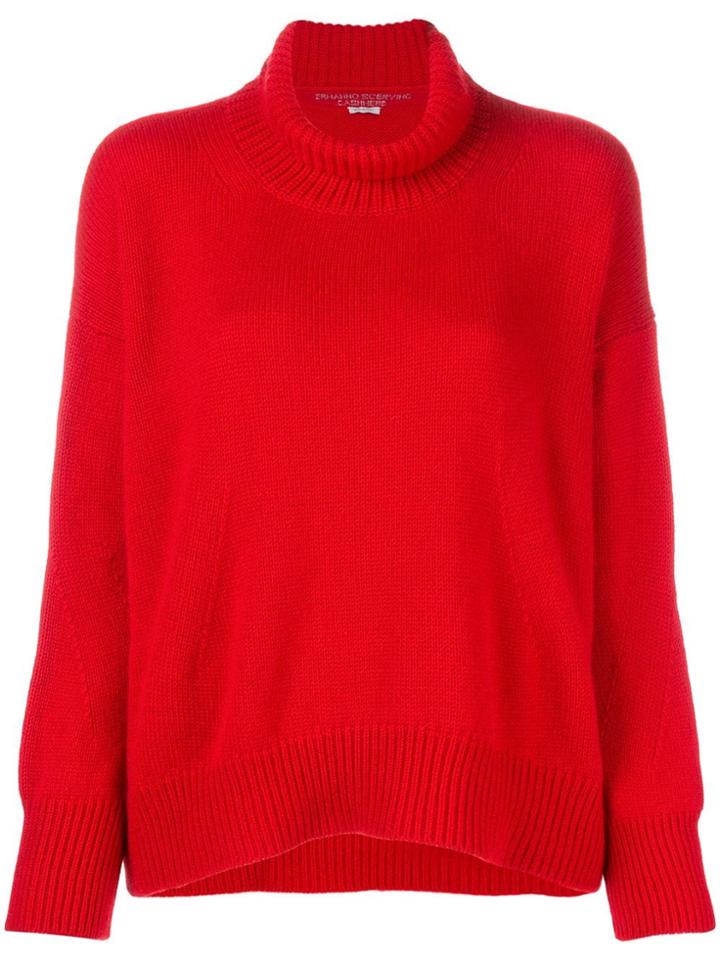 Ermanno Scervino Turtle Neck Knit Jumper - Red