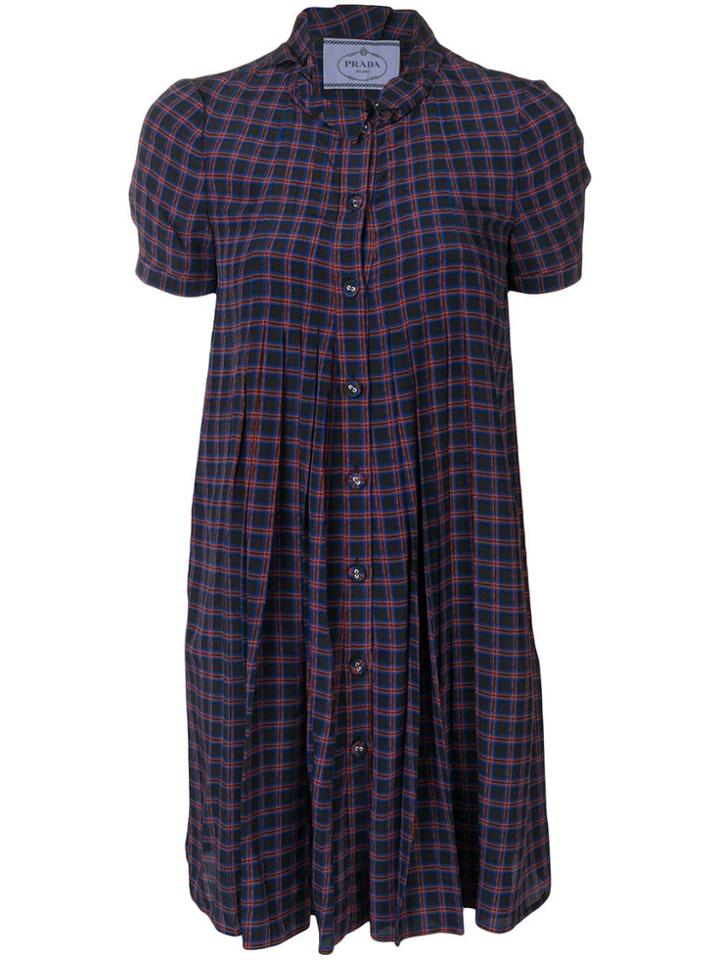 Prada Vintage 2000's Checked Dress - Blue