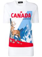 Dsquared2 Canada Mountain Print T-shirt - White