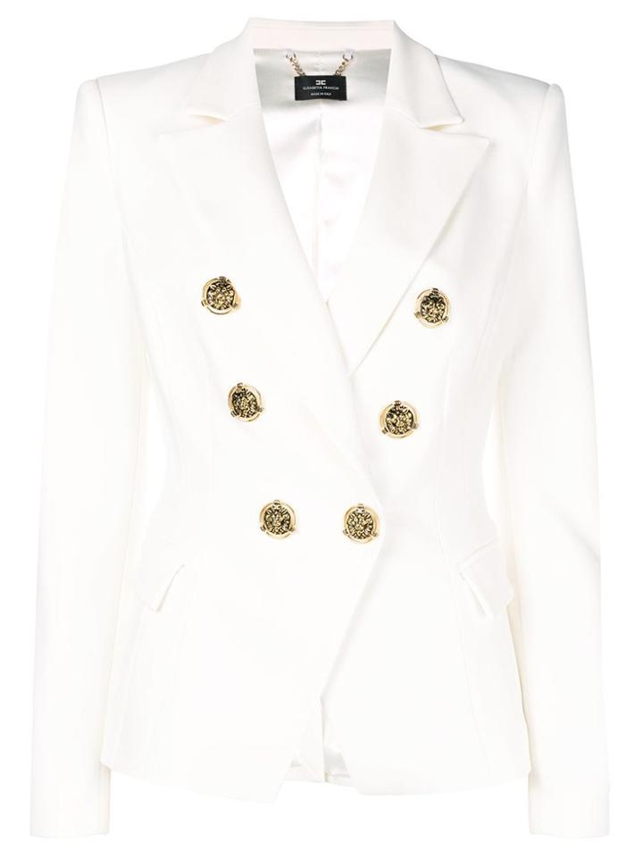 Elisabetta Franchi Double Buttoned Jacket - White