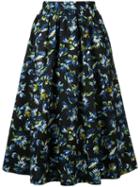 Clane - Mid-length Floral Skirt - Women - Cotton - 2, Black, Cotton