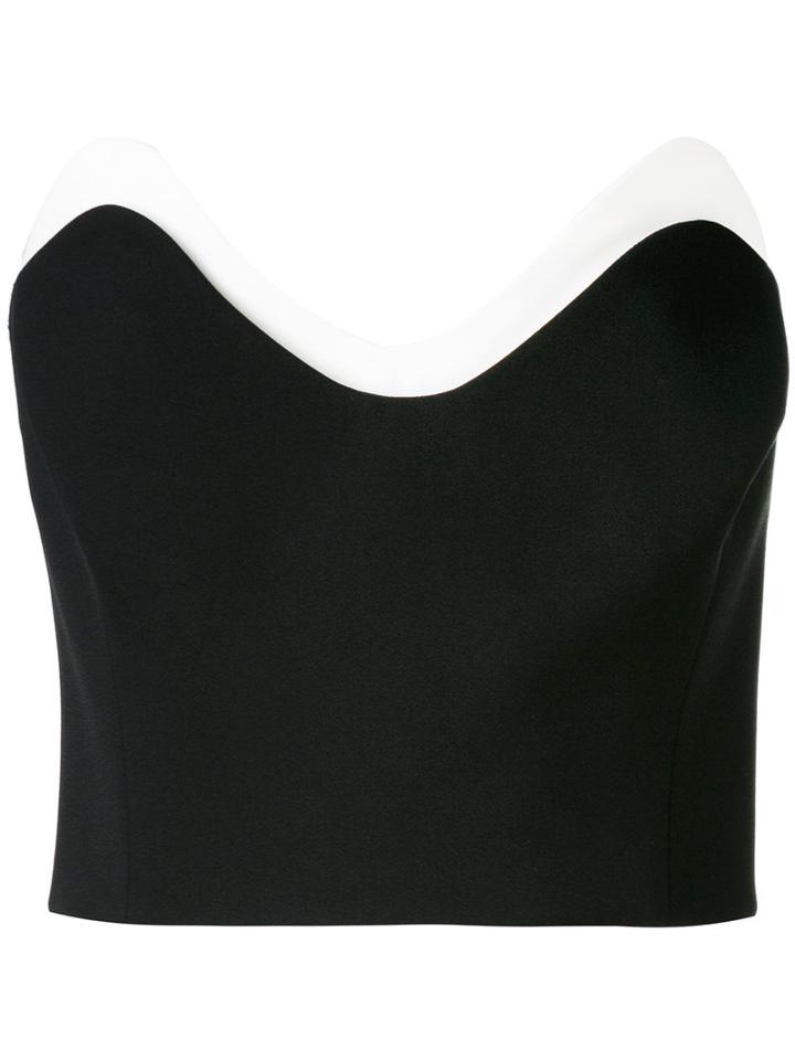Mugler - Cropped Bustier Top - Women - Polyester/viscose - 38, Black, Polyester/viscose