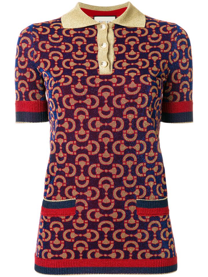 Gucci Knitted Jacquard Polo Shirt - Multicolour