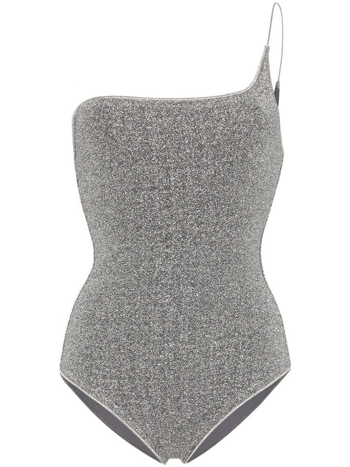 Oseree Lumiere One-shoulder Swimsuit - Silver