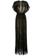 À La Garçonne Sheer Leopard Print Pleated Dress - Black