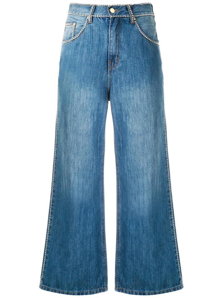 Amapô Calça Pantalona Strass - Blue