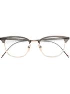 Thom Browne Eyewear - Retro Frame Glasses - Unisex - Titanium - One Size, Black, Titanium
