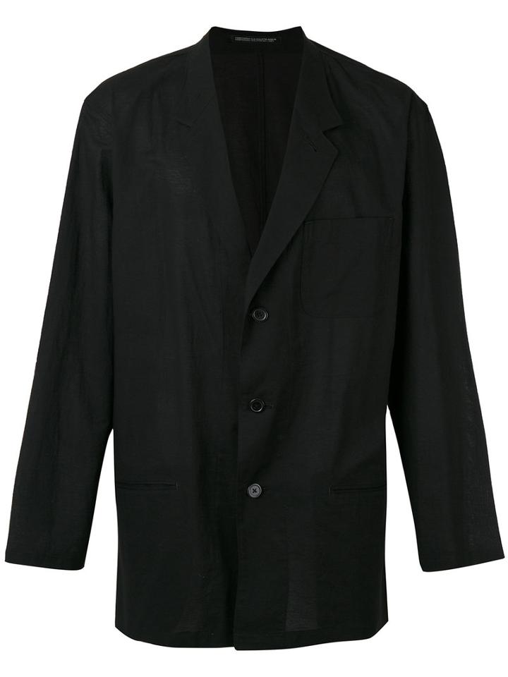 Yohji Yamamoto - Casual Blazer - Men - Cotton/linen/flax - 4, Black, Cotton/linen/flax