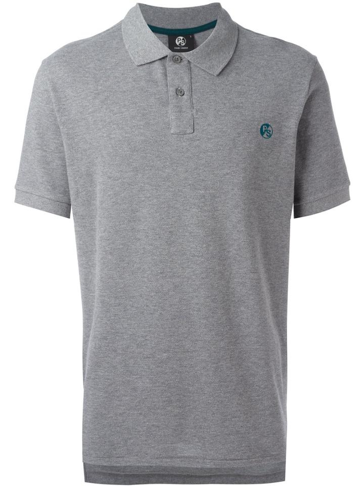 Ps By Paul Smith Chest Embroidery Polo Shirt, Men's, Size: Medium, Grey, Cotton