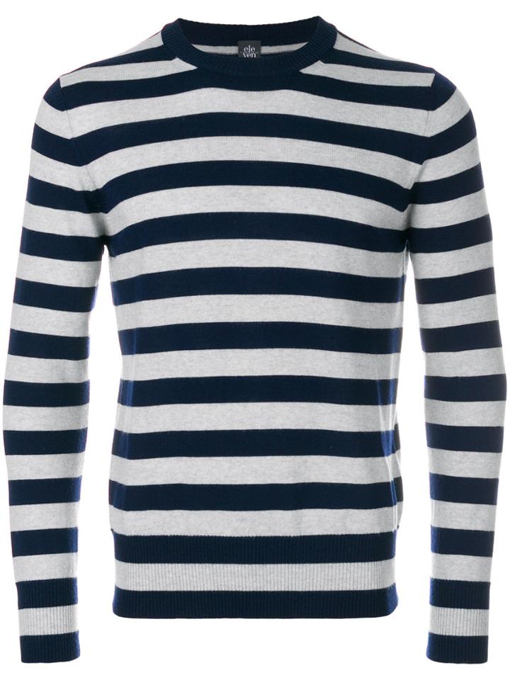 Eleventy Striped Knit Jumper - Blue