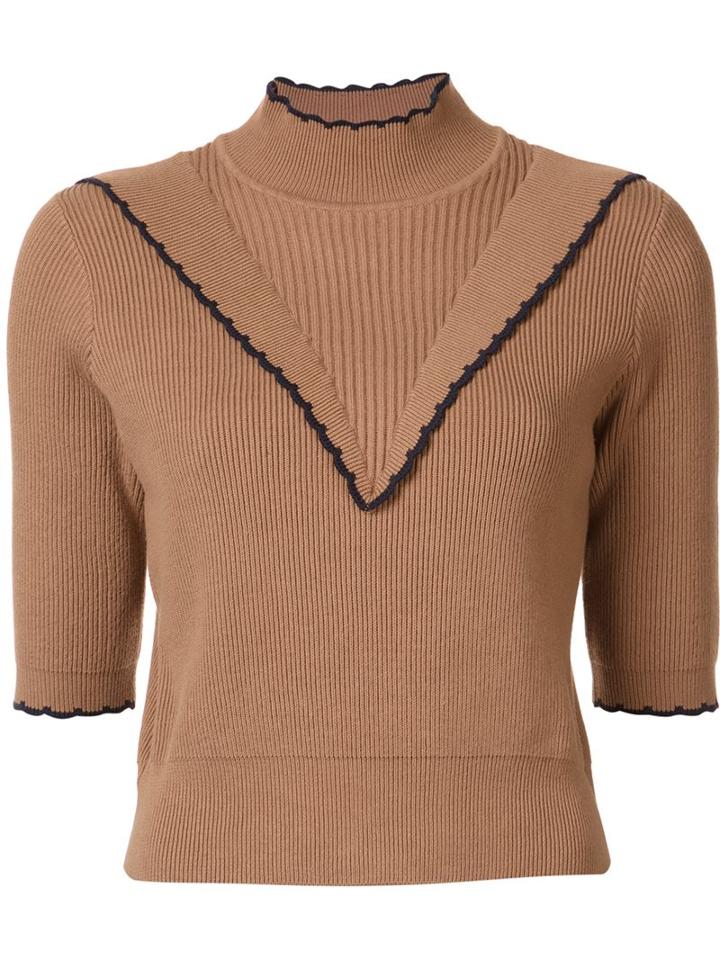 Ganni 'harrison' Blouse, Women's, Size: Xs, Brown, Cotton/polyamide